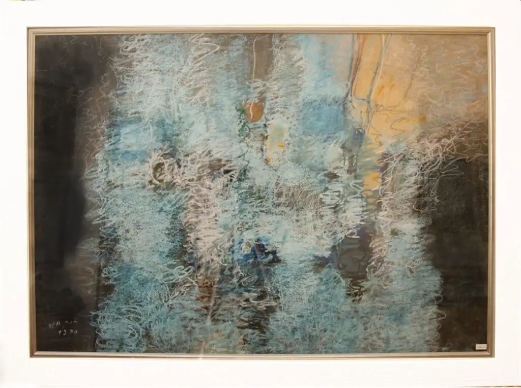 "מפל מים", פסטל, חנה מגד 1970