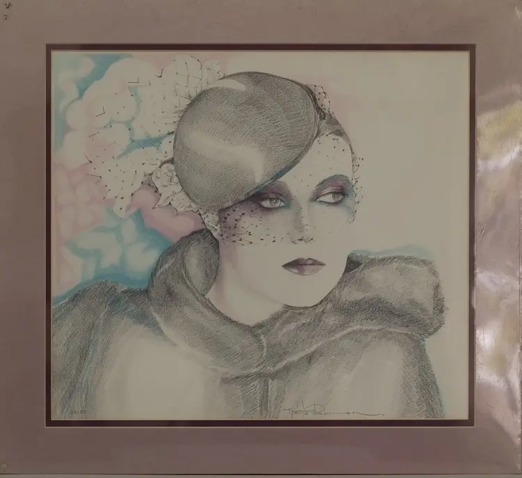 24- "מהורהרת", ליטוגרפיה,(לא ממוסגרת)