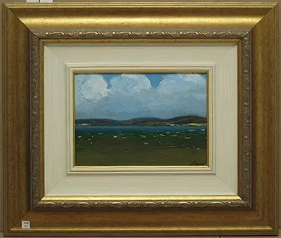 בוריס ארנגאוס, שמן ע"ג לוח, נוף מפרץ חיפה