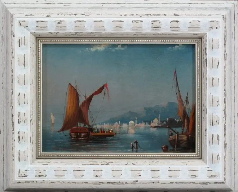 שיקום ציור שמן -נוף ימי ,על לוח עץ