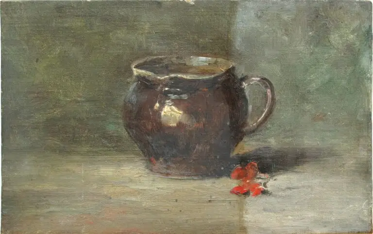 שימור ציור שמן טבע דומם על קנבס