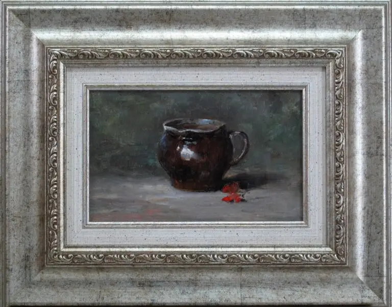 שימור ציור שמן טבע דומם על קנבס