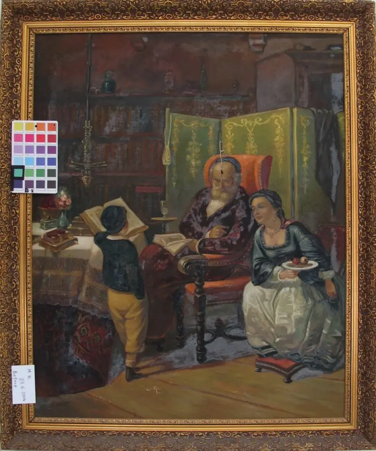 רסטוראציה של ציור יודאיקה גדול