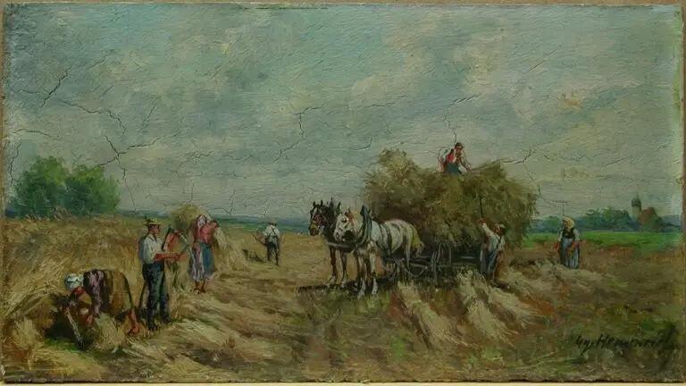 ציור שמן עם סידוק עמוק ורחב מאוד