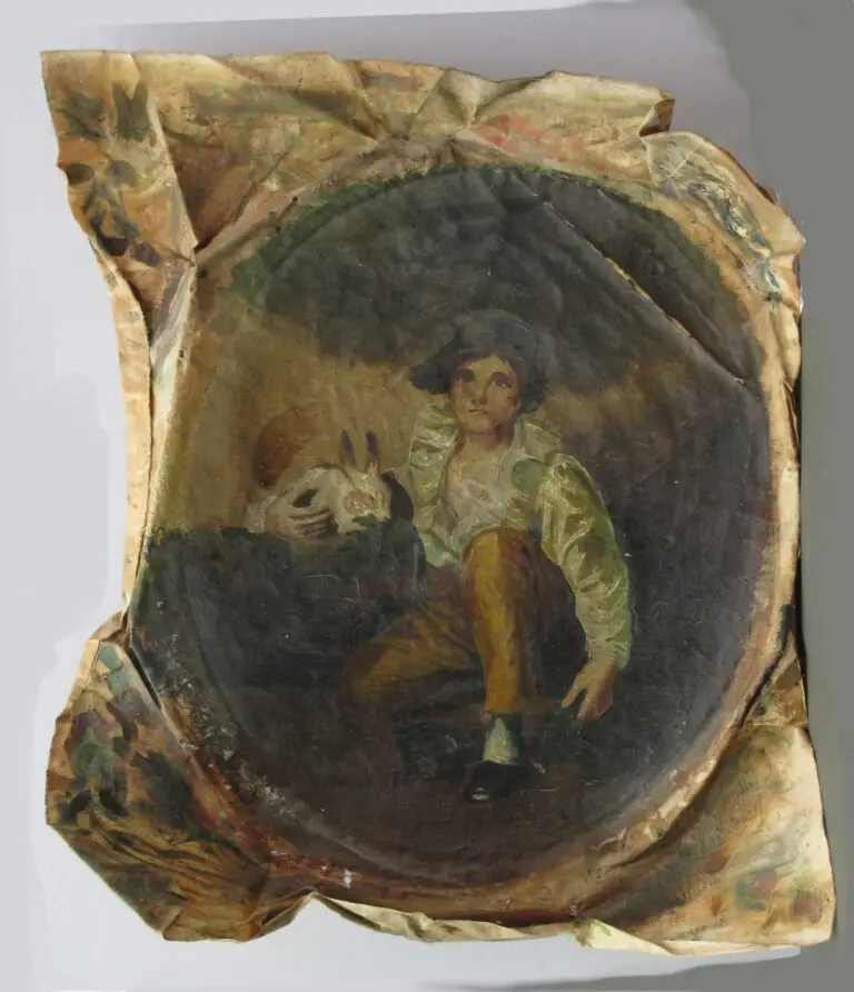 שיקום ציור ויקטוריאני על קנבס