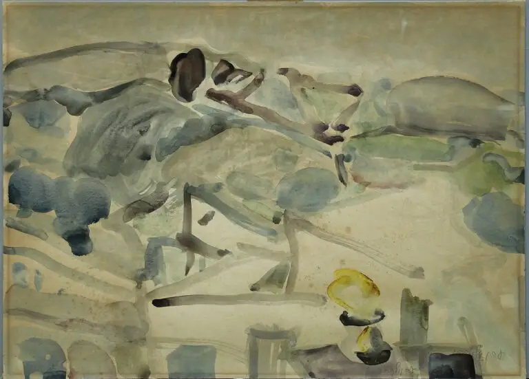 אקוורל גדול שנצרב ממסגור חומצי