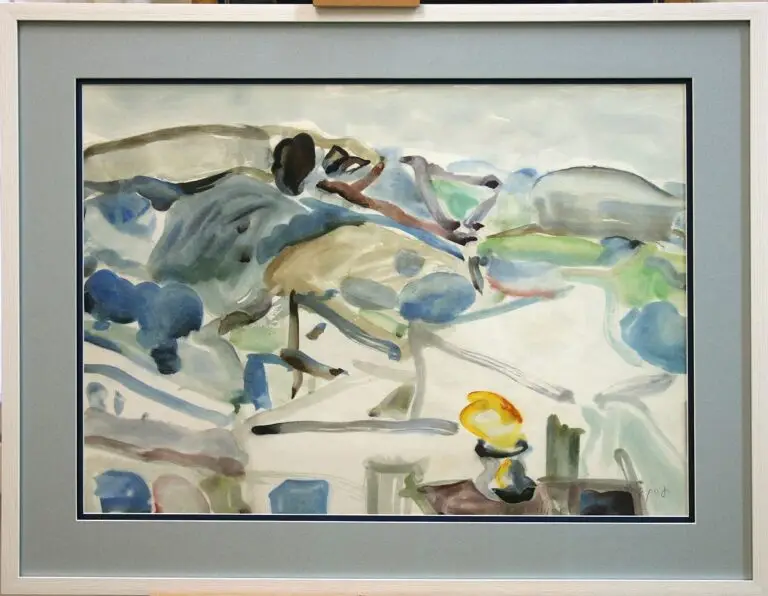 אקוורל גדול שנצרב ממסגור חומצי