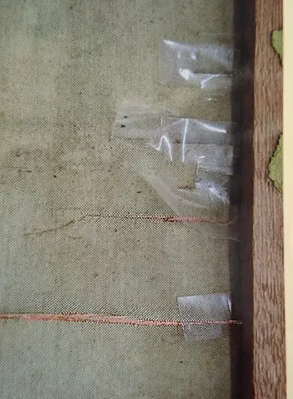 הצד האחור ישל ציור שמן קרוע