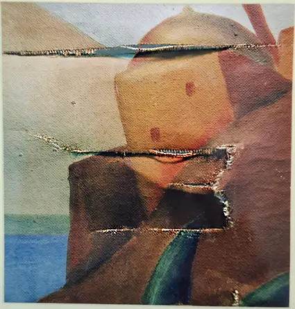 ציור שמן קרוע